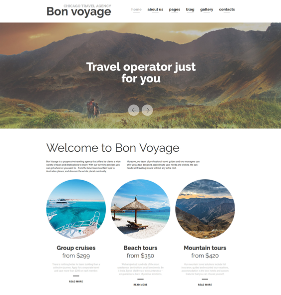 bon voyage travel joomla templates