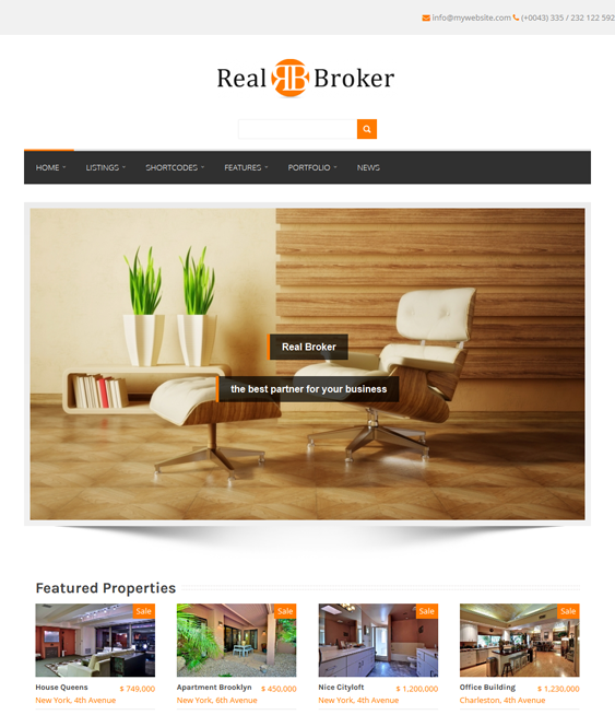 realbroker real estate wordpress theme