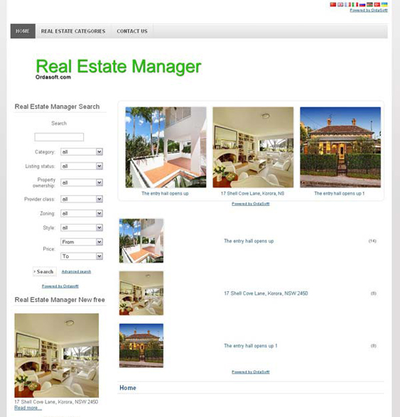 real estate manager joomla template