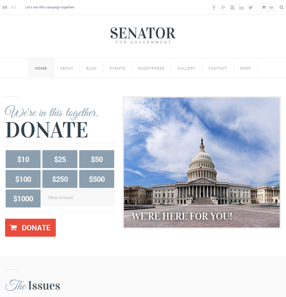 senator political wordpress theme