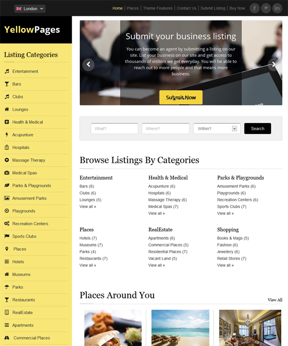 yellowpages directory wordpress theme