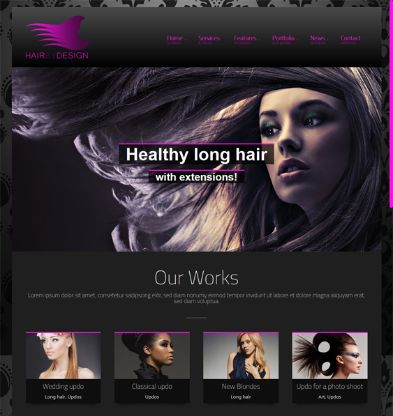 hairbydesign hair salon wordpress theme