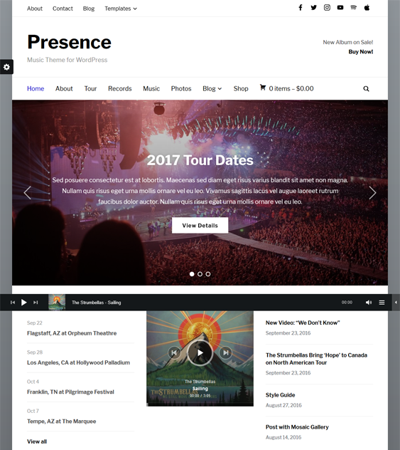 presence music wordpress themes