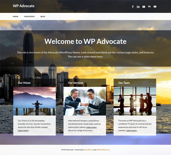 wp advocate free wordpress themes for lawyers