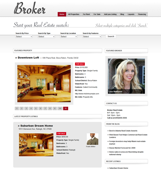 broker real estate wordpress theme