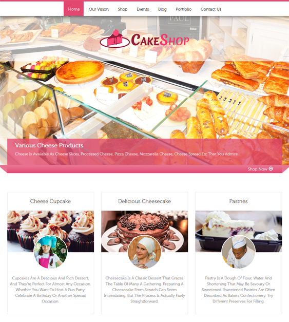 cakeshop restaurant wordpress theme