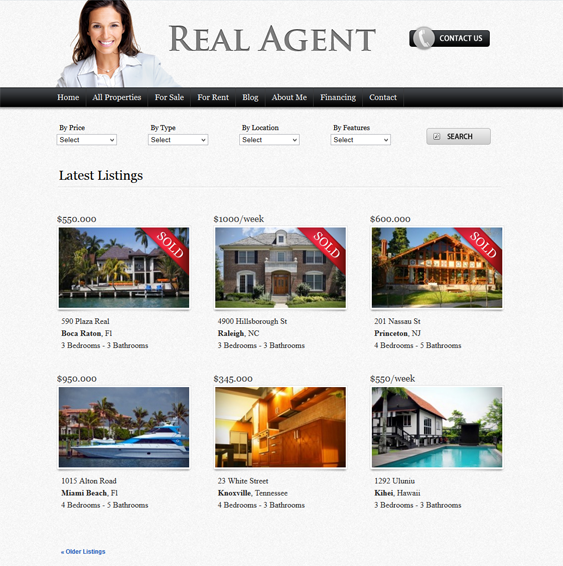 real agent real estate wordpress theme