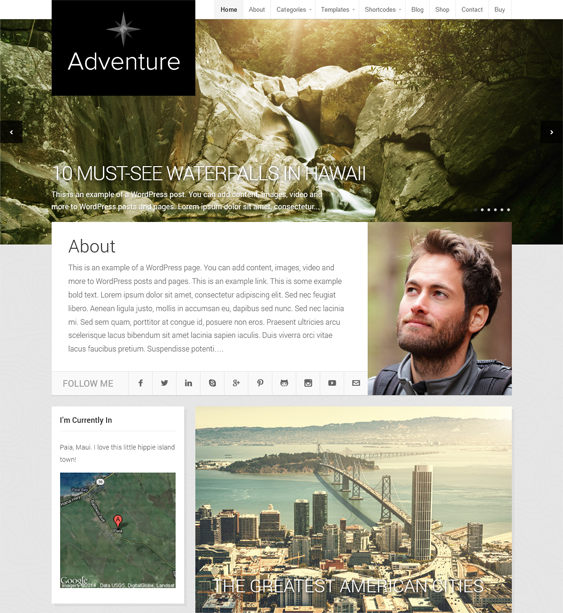 adventure travel wordpress theme