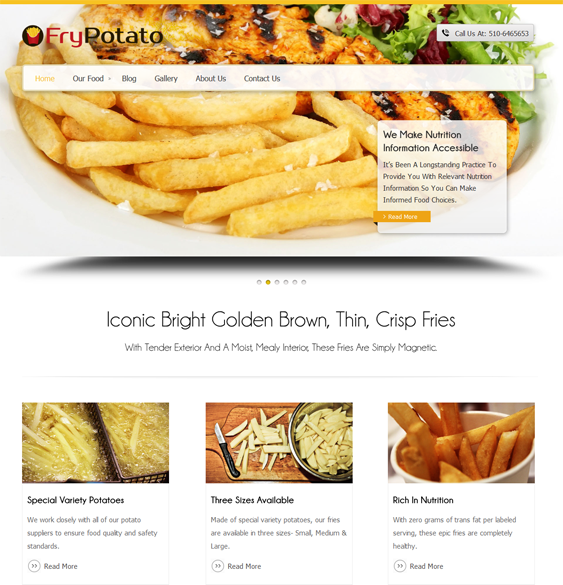 frypotato restaurant wordpress theme