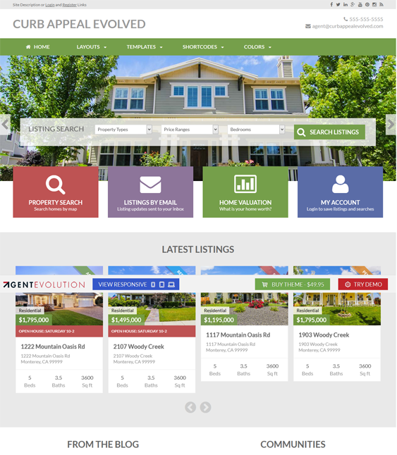 curb appeal evolved real estate wordpress theme