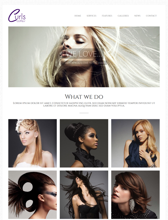 curls beauty salon spa wordpress theme