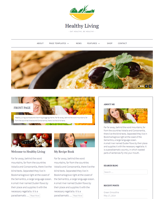 healthyliving food recipe baking cooking wordpress theme