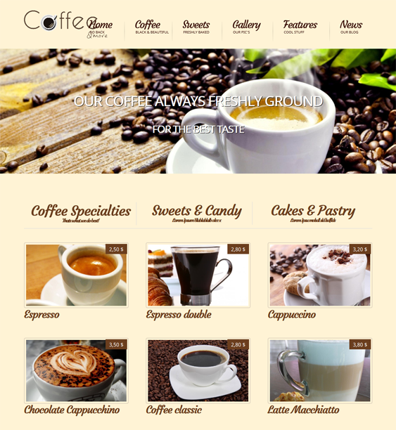coffee restaurant wordpress theme