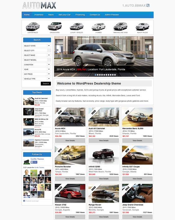 automax car automotive vehicle wordpress theme