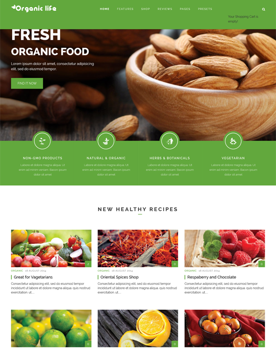 organic life green organic eco-friendly joomla templates