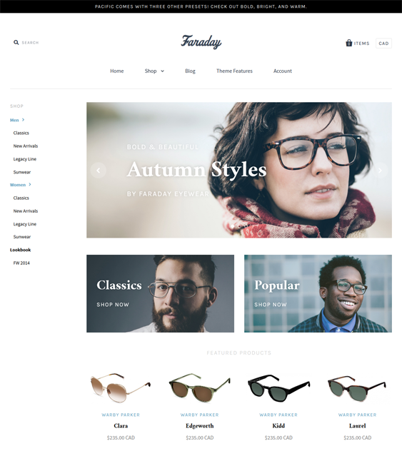 pacific cool best minimal shopify themes