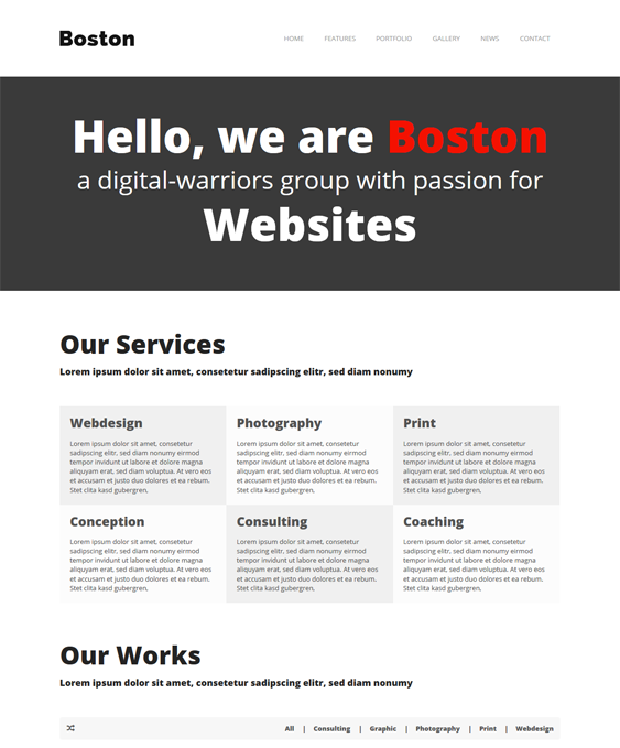 boston minimal responsive wordpress theme