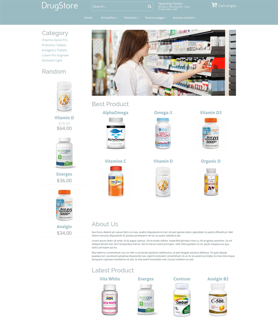 drugstore medical joomla templates