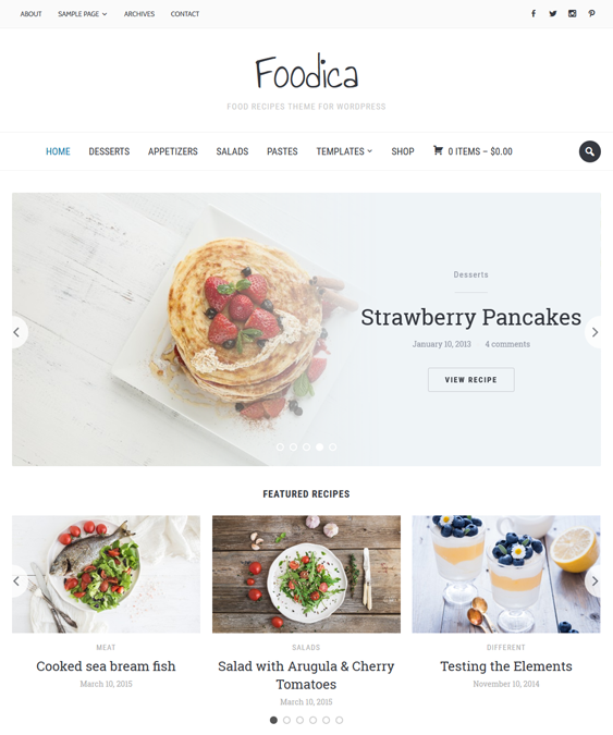 foodica minimal responsive wordpress theme