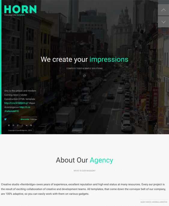 horn one page wordpress theme