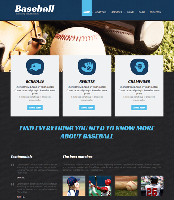 baseball sport joomla templates