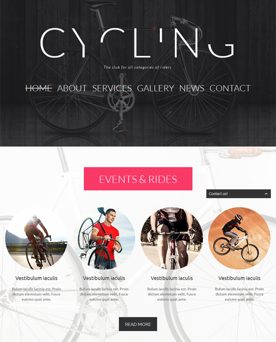 cycling club sport joomla templates