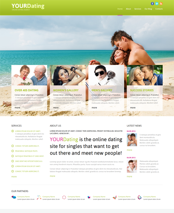 online dating Joomla template esempio di un titolo di incontri
