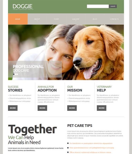 dog charity nonprofit joomla templates