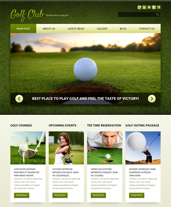 golf sport joomla templates