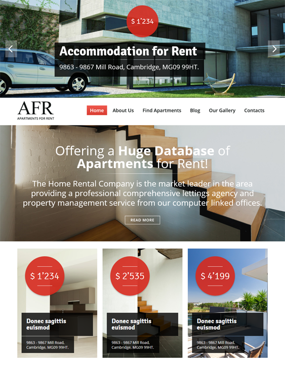 renting real estate joomla templates