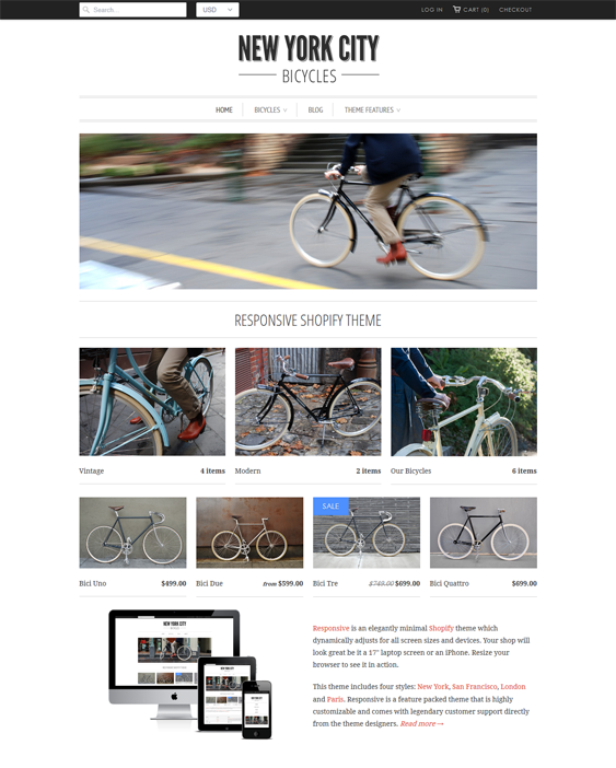 shopify themes selling bikes cycling gear