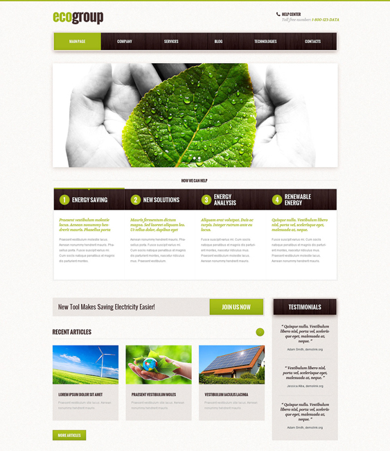 alternative power organic eco-friendly wordpress themes