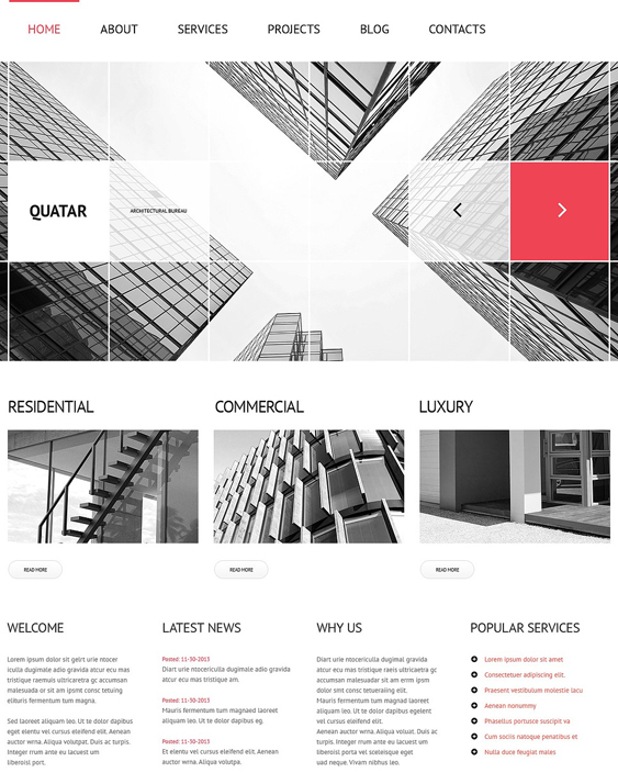 architecture services architect wordpress themes