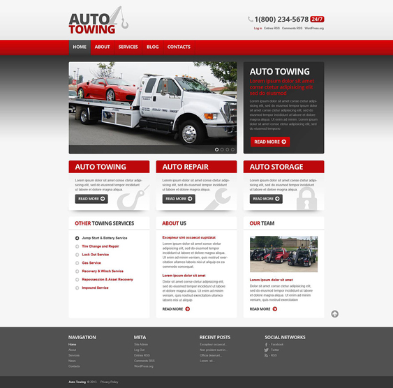 auto towing car mechanic repair shop wordpress themes