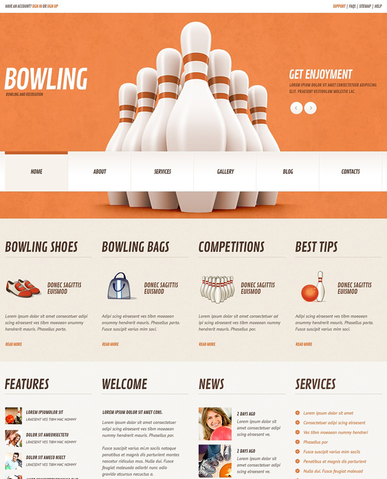 bowling sports wordpress themes