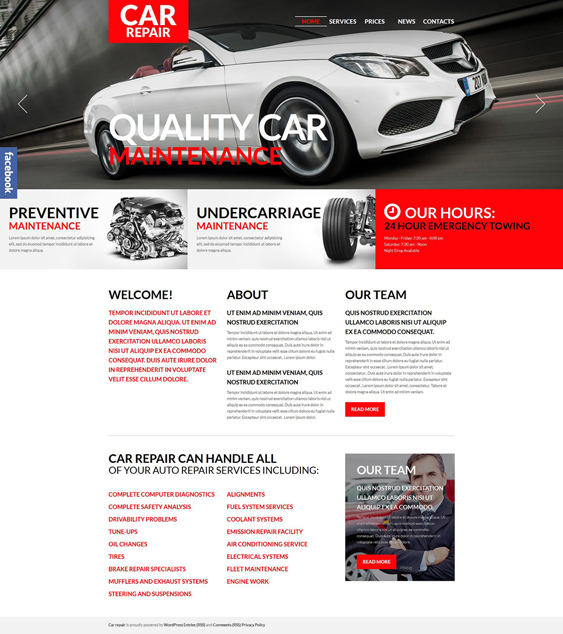 car repair car mechanic repair shop wordpress themes