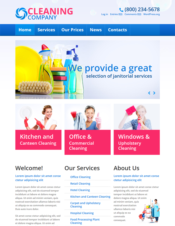 cleaning wordpress themes services