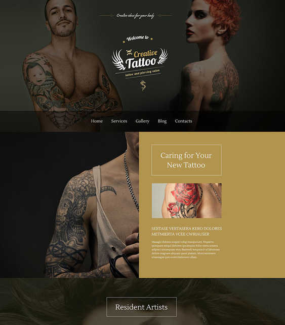 creative tattoo salon wordpress themes