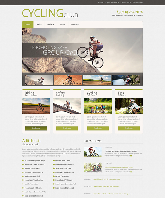 cycling sports wordpress themes