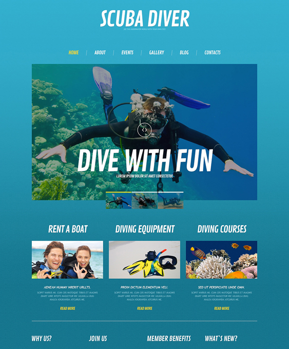 diving sports wordpress themes