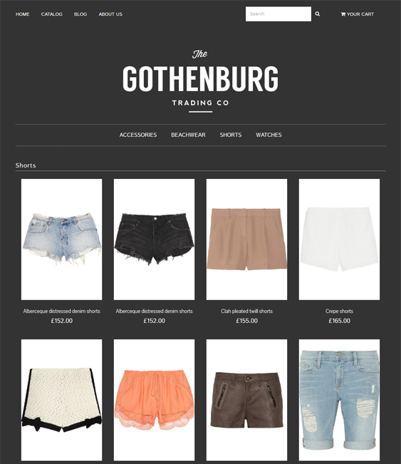 envy gothenberg shopify themes clothing stores