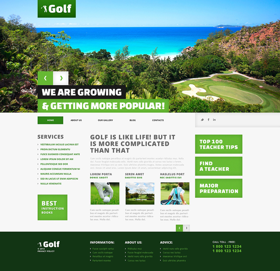 golf sports wordpress themes