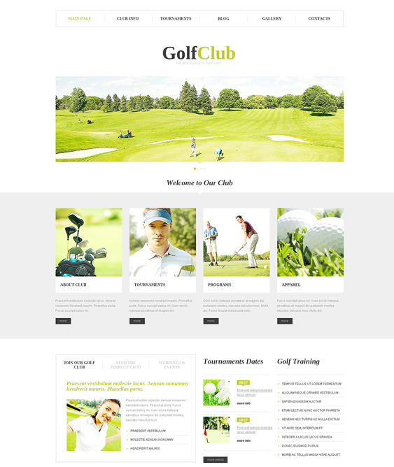golf club sports wordpress themes