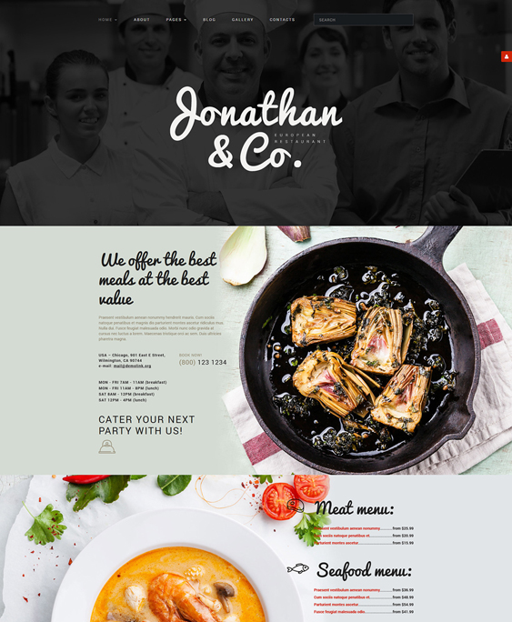 jonathan restaurant bakeries bars joomla templates