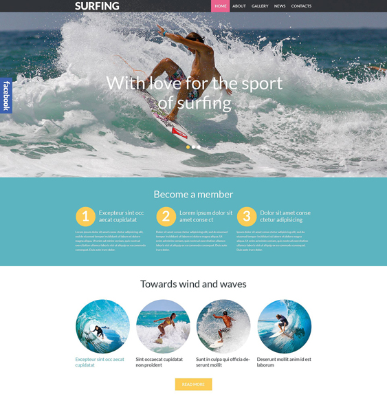 surfing sports wordpress themes