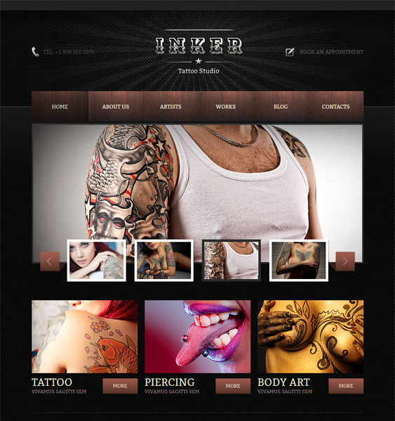 tattoo salon wordpress themes