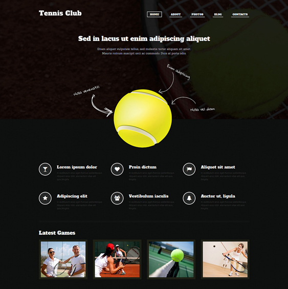 tennis dark wordpress themes