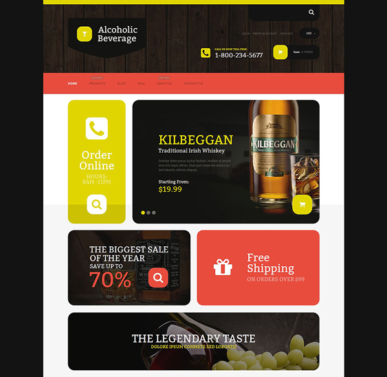 alcoholic food drink shopify themes