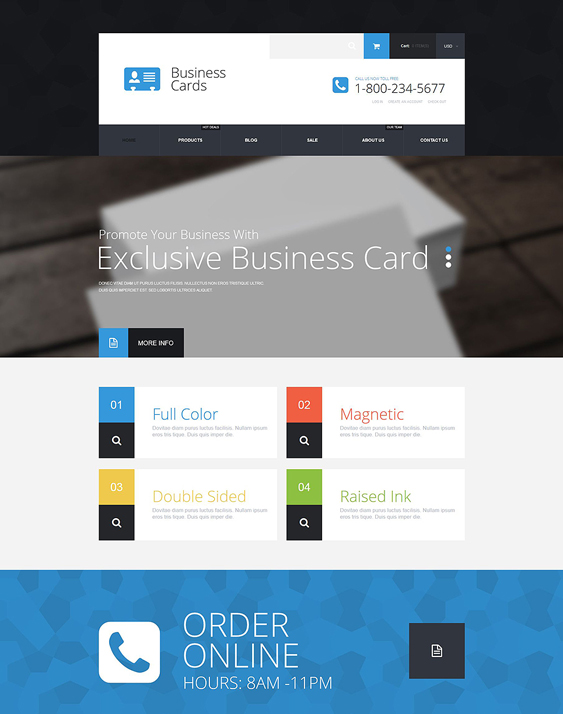 business cards stationery shopify themes
