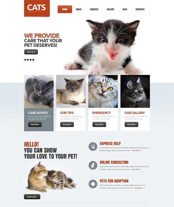 cat responsive pet vets drupal themes